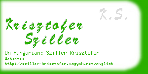 krisztofer sziller business card